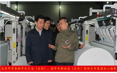 龙岩市常务副市长王龙，副市长赖永龙莅临天守集团关心指导